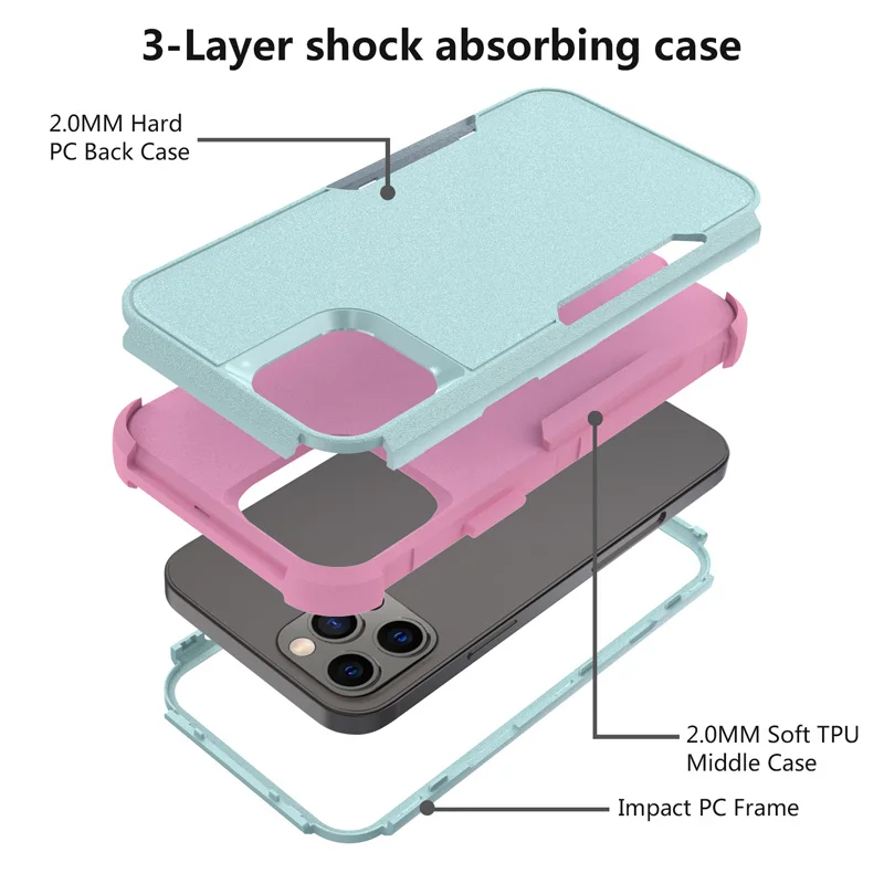 Luxury 3-Layer Armor Shockproof Case with Soft Bumpers