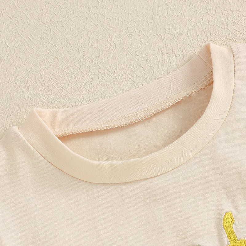 Tregren 0-18M Newborn Baby Boys Rompers Tractor Embroidery Round Neck Short Sleeve Summer Infant Clothes Bodysuits Jumpsuits