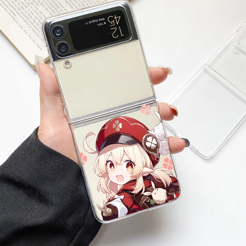 Clear Hard PC Shell Phone Case with Genshin Impact Design - Durable Bumper Cover