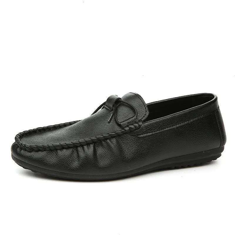 Men Loafers Leather Slip-On Round Toe Dress Shoes outdoor Spring Autumn Handmade Men's Casual Shoes men Business flats moccasins