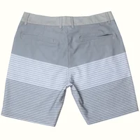 Men's Grey Striped Surfing Swim Beach Boardshorts High Quality Stretch Quick-dry Waterproof Light Fitness Running Sport Trunks 2