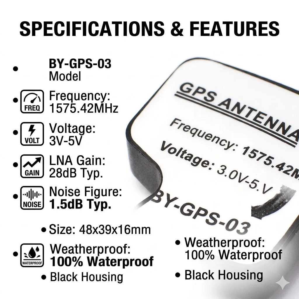 Superbat GPS Active Magnetic Base Aerial Antenna WICLIC Connector Cable for Pioneer Beker GPS Navigation Receiver