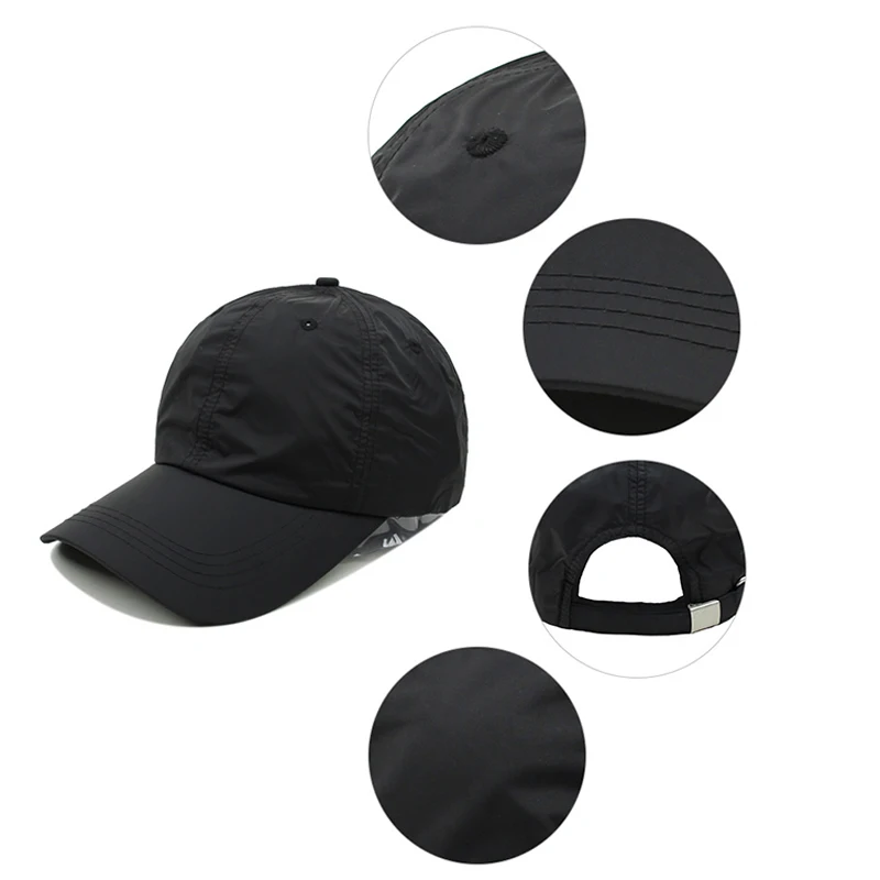 New Summer Unisex Quick Dry Snapback Cap Women Solid Color Korean Version Adjustable Baseball Caps Outdoors Thin Hip Hop Dad Hat 5