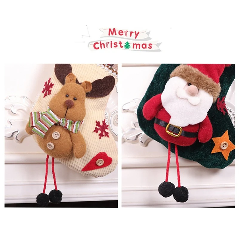 Christmas Gift Bags Christmas Stockings Gift Bags Christmas Sock Kids Candy Bag Gift Santa Claus Snowman Socks Xmas Tree Ornament Christmas Stocking Decoration For Home