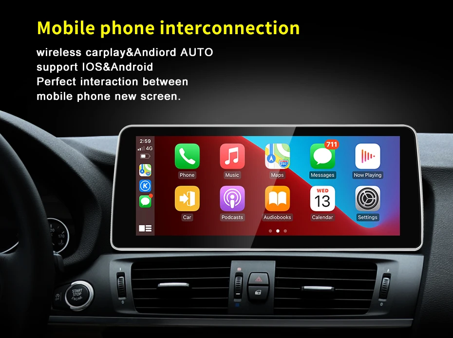 Factory Price ID8 12.3" Android11 Car Multimedia For BMW X3 F25 X4 F26 Car Video