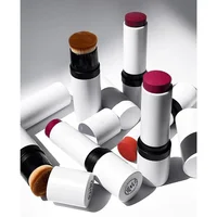 5-Color Private Label Blush Cream Stick Custom Bulk Blusher Foundation 2-in-1 Waterproof Powder Strip with Brush Head Makeup 2