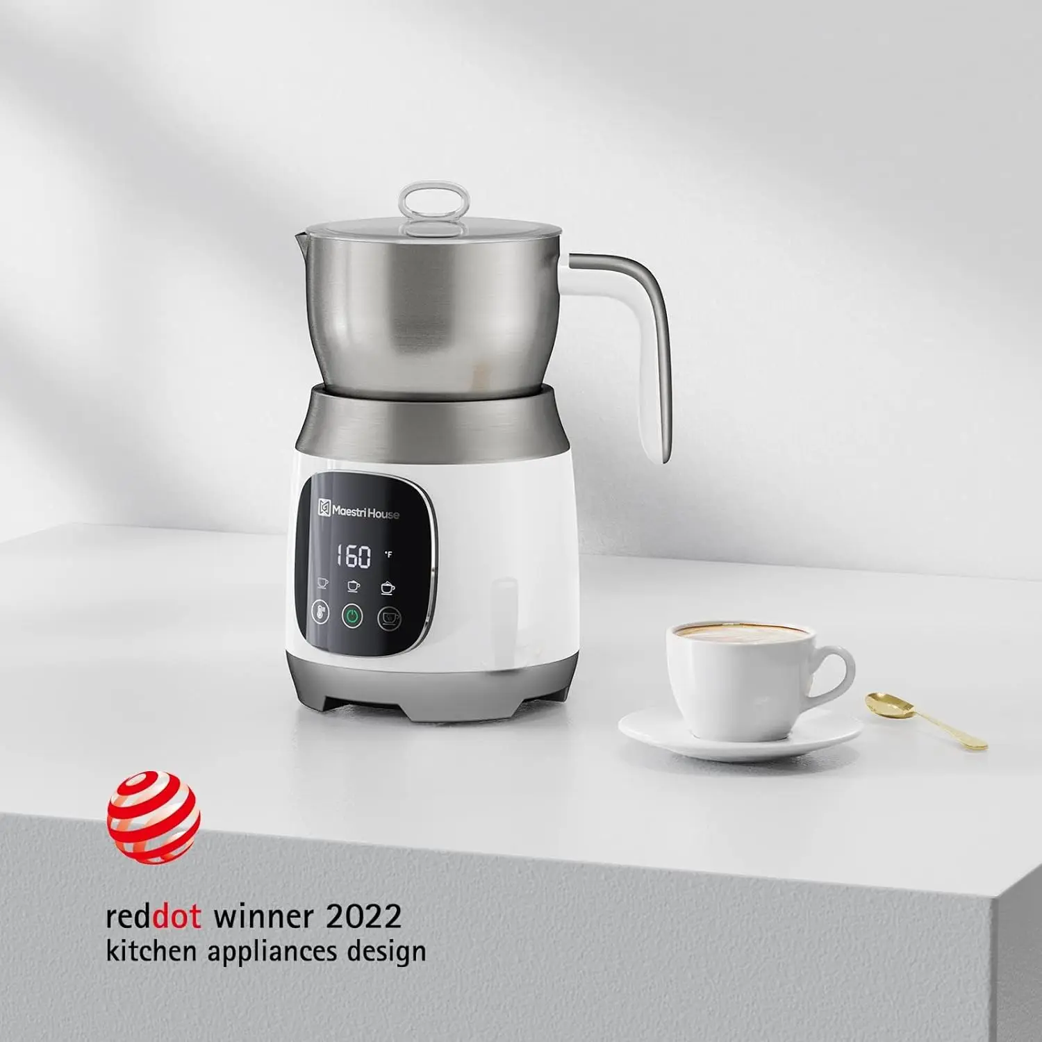 House Milk Frother, Variable Temp and Froth Thickness Frother and Steamer, 21OZ/600ML Smart Touch Control Milk Warmer, D 4