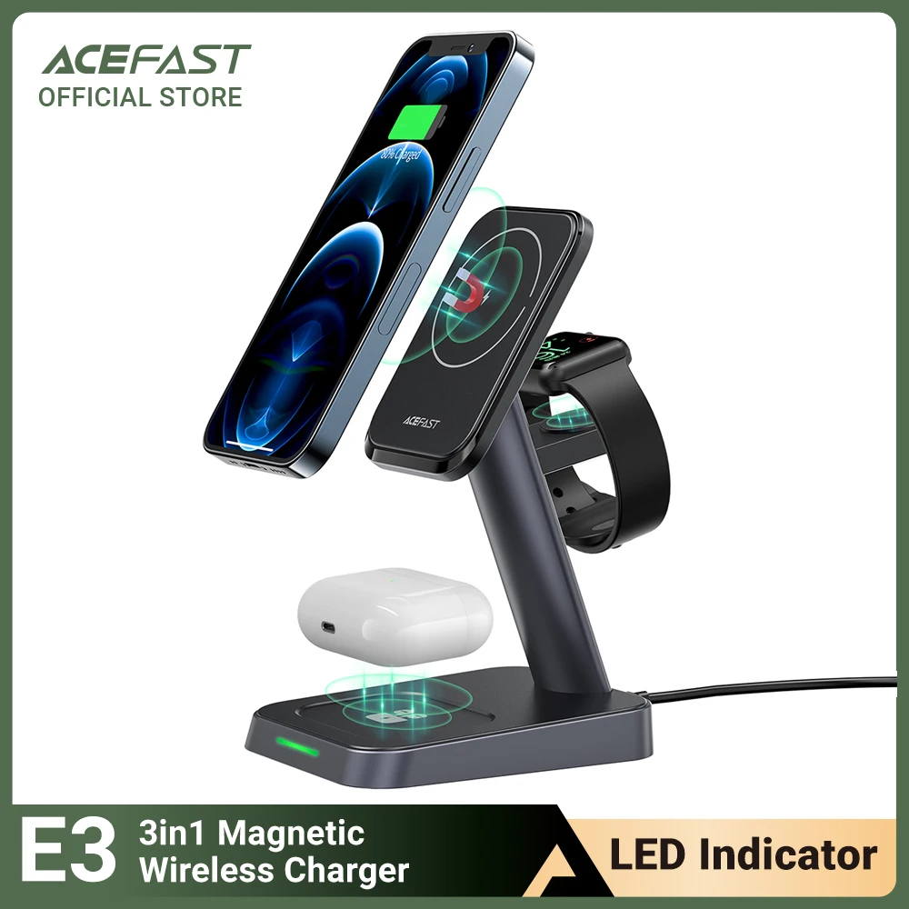 ACEFAST E3 3-in-1 Magnetische drahtlose Ladestation Dock Stand