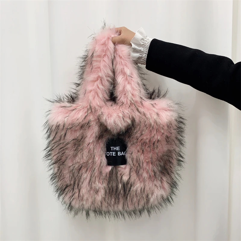 2025 Designer Faux Fur Tote Bag for Women Luxury Handbags