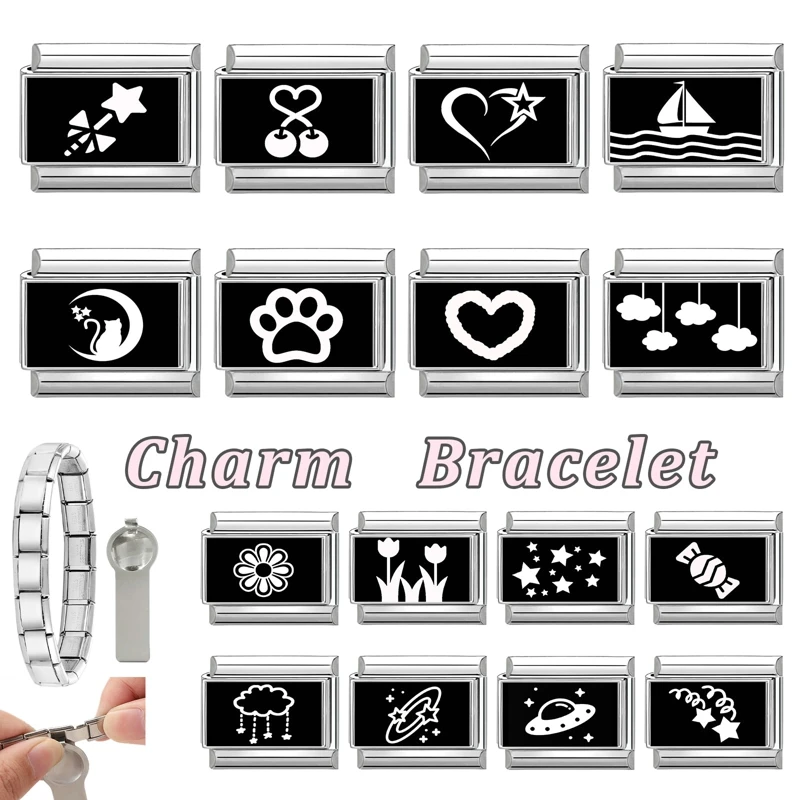 Fashion Y2K Black Series Charm Bracelet Stainless Steel