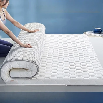 ‌A-Class Soybean Fiber Mattress, Thickened Anti-Bacterial Latex Topper, Breathable Silent Bed Pad, Skin-Friendly Tatami Cushion