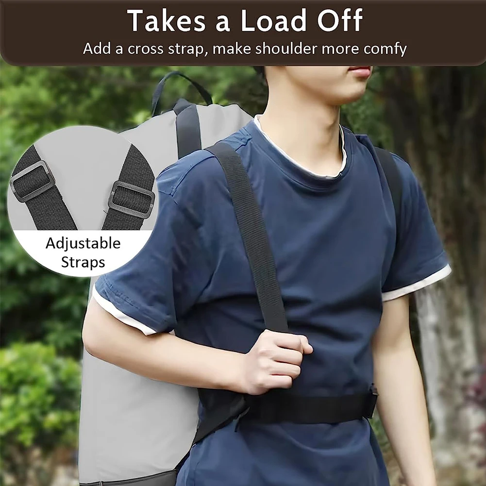Mesh Pocket Dirty Clothes Storage Bag Laundry Backpack Large Capacity Waterproof Laundry Bag with Shoulder Strap Home Cleaning 4