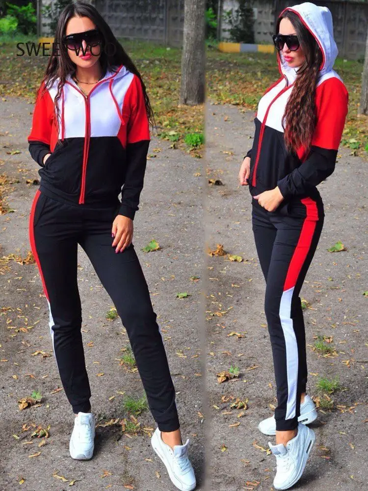 

2020 Women Two Piece Outfits Casual Tracksuits Sweatsuits Sporty 2 Piece Set Hoodies and Sweatpants Fall Winter Clothes Fashion