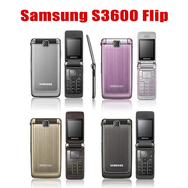 

Original Unlocked Samsung S3600 1.3MP 2.8 Inches Mobile GSM 2G Support Flip Feature Cell Phone