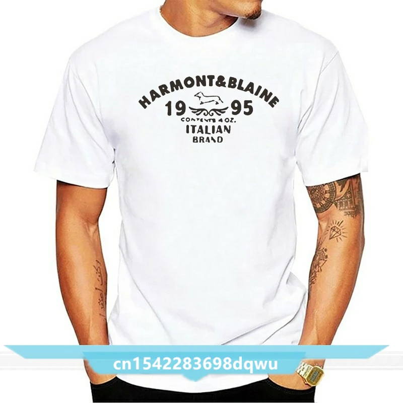 

LISHIABUK Men's Harmont Blaine Crew-neck T-Shirts Men Fashion Cotton Tops White S-6XL fashion t-shirt men cotton brand teeshirt