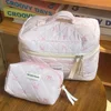 2024 Pink Bowknot Quilting Women Cosmetic Bag Portable Zipper Makeup Travel Organizer Female Handbag Toiletry Pouch For Girls 3