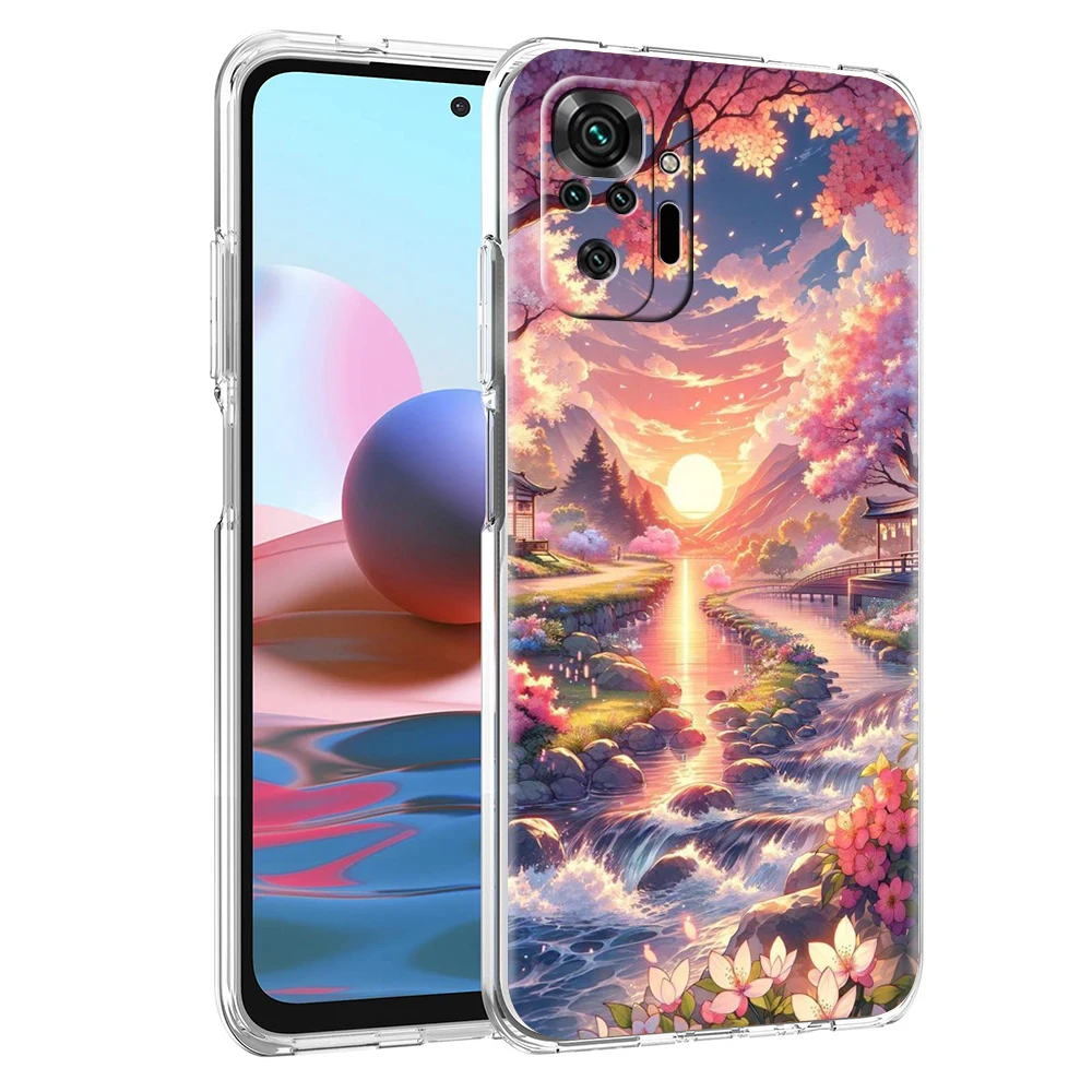 Pink Spring Cherry Blossoms Transparent Phone Case Cover