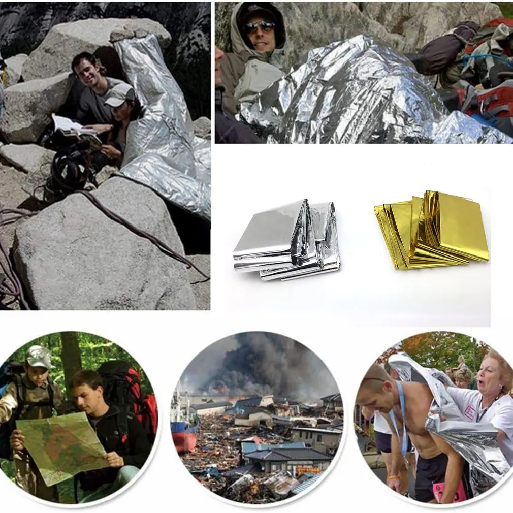 Outdoor lifesaving and emergency insulation blanket-gold 210 * 130CM