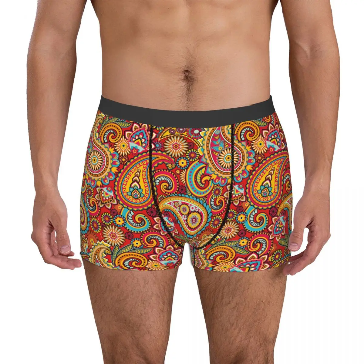 Paisley Drawing Underpants Cotton Panties Men's Underwear Ventilate Shorts