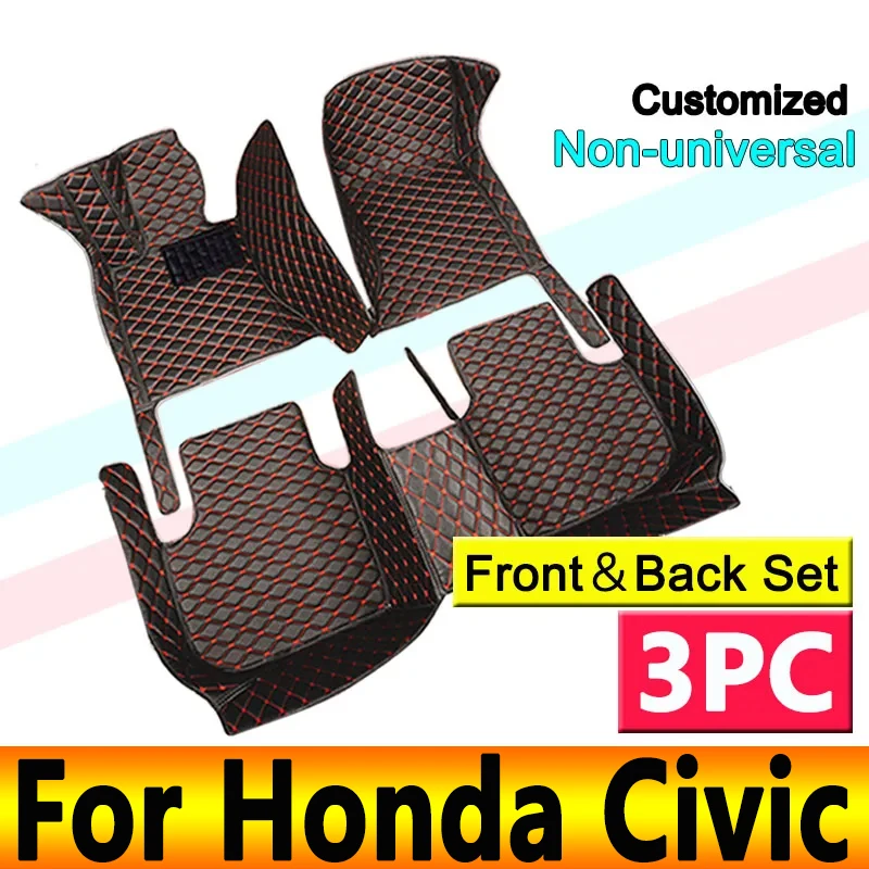 

Car Floor Mats For Honda Civic 2015 2014 2013 2012 Auto Decoration Leather Carpets Accessories Styling Parts Protect Waterproof