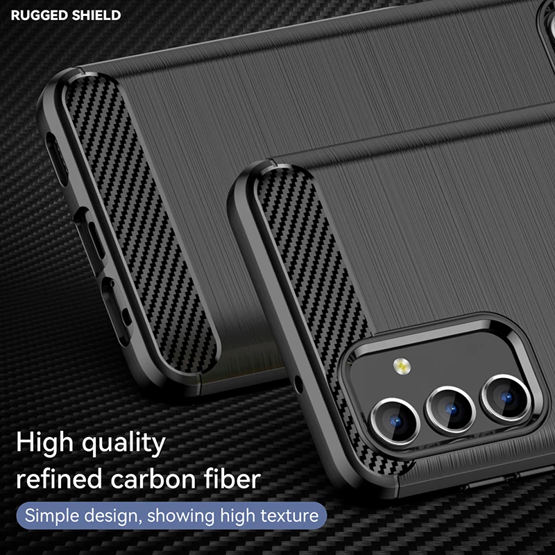 Thick Armor Shockproof Carbon Fiber Silicone Soft Cover Case