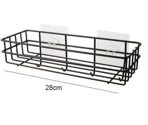 Description Picture 3 of itemJapanese-style wrought iron bathroom shelf wall-mounted shower gel storage rack toilet free punch toiletry stand