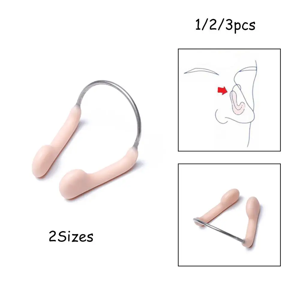 

1/2/3pcs Skin Color Adjustable Durable Diving Tool Water Sports Accessories Swimming equipment Nose Clip