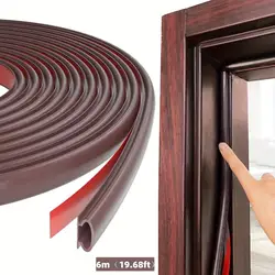 Durable Waterproof Self - Adhesive Rubber Weather Stripping Seal Strip (Brown)