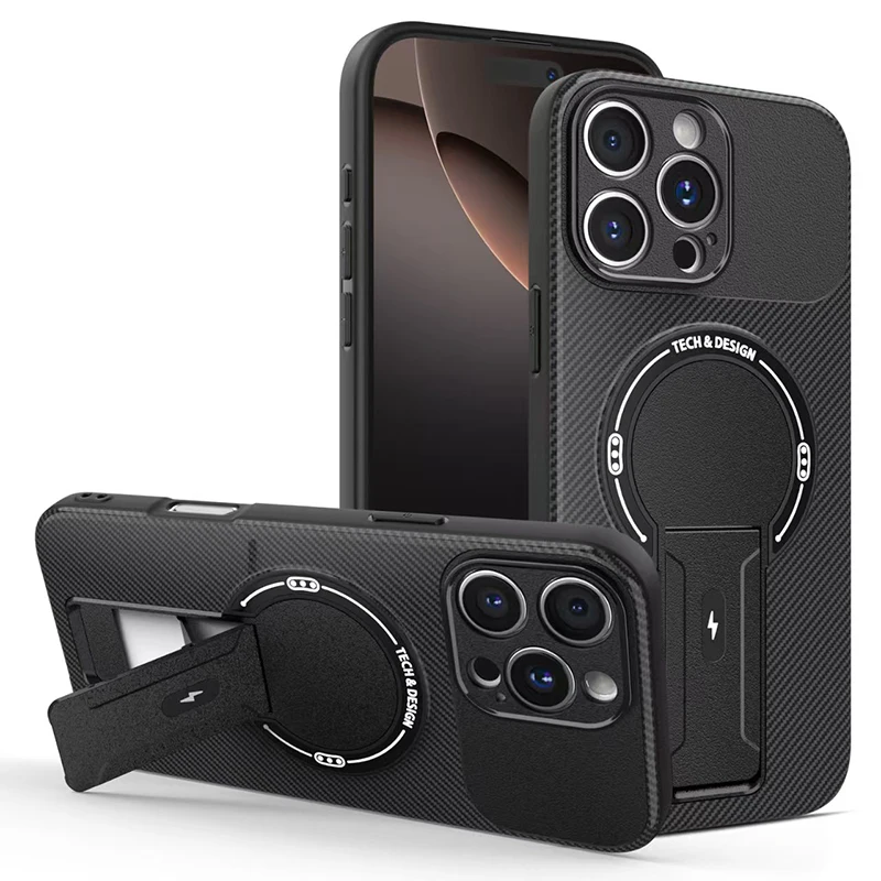 Sleek Wireless Charging Invisible Stand Phone Case - Anti-Drop & Shock-Absorbing Protection