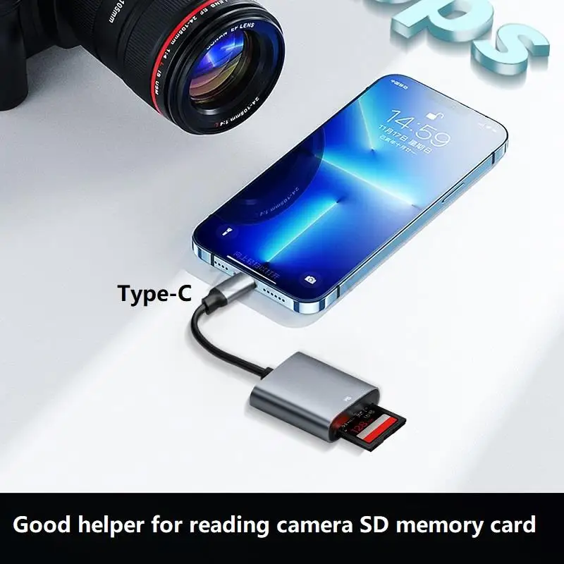 USB C SD Card Reader Type C SD 4.0 Memory Card Adapter Card Reader OTG Adapter For UHS-I SDXC SDHC Cards For iPhone 16/15/MacBook Pro/USB Type