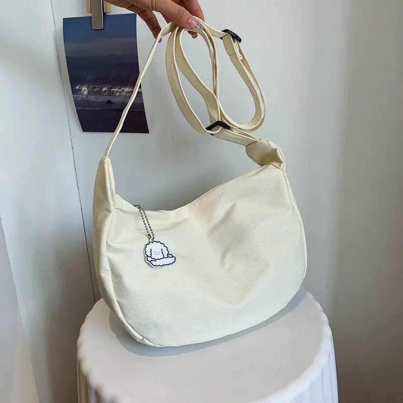 

2024 холщовые сумки в стиле Ins ретро с мультяшным орнаментом, однотонная сумка на одно плечо, простые сумки-мессенджеры, сумка для пельменей