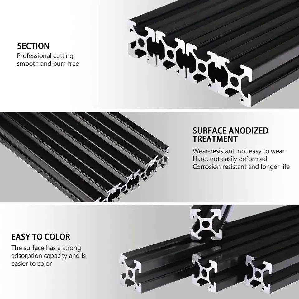 2Pcs 2020 2040 2060 2080 Aluminum Profile 100 200 300 350 400 450 500 550 Linear Rail Extrusion EU Standard CNC 3D Printer Part image 3