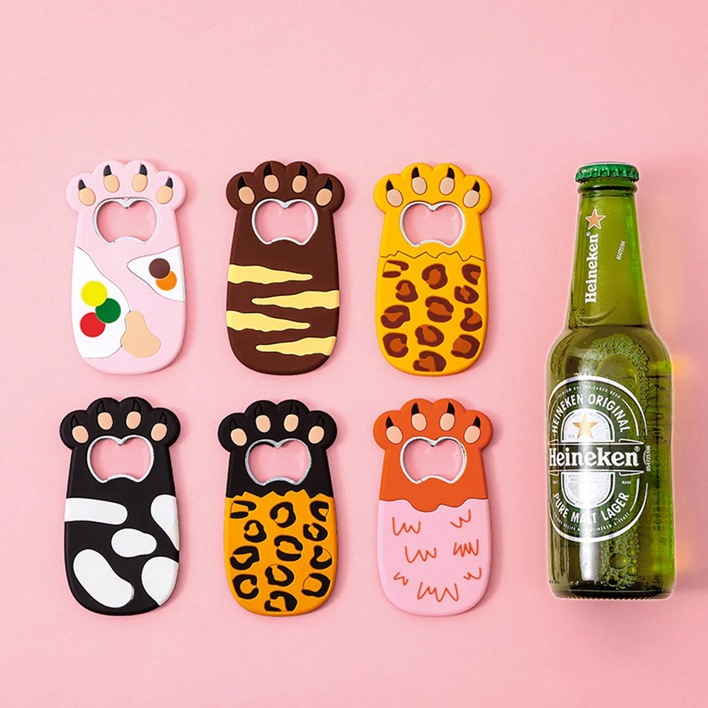 

Cartoon Cats Paw Wine Bottle Opener Beer Bottle Opener Fat Cat Paws Magnet Refrigerator Sticker Cute Fridge Magnet Beer Opener