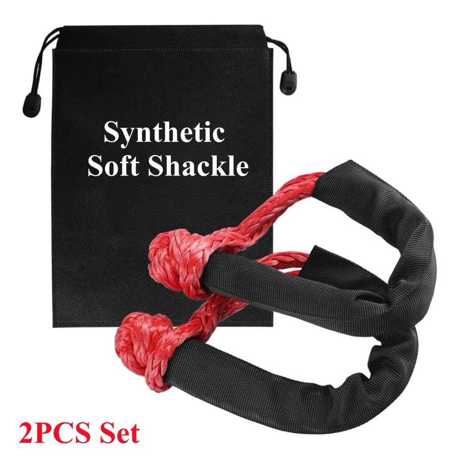 Soft Shackle 2 Packs Synthetic Soft Shackles With Storage Bag 41,000 lbs Max Break Strength 1/2" X 22 Inch Rugged Off Road Shackles Recovery