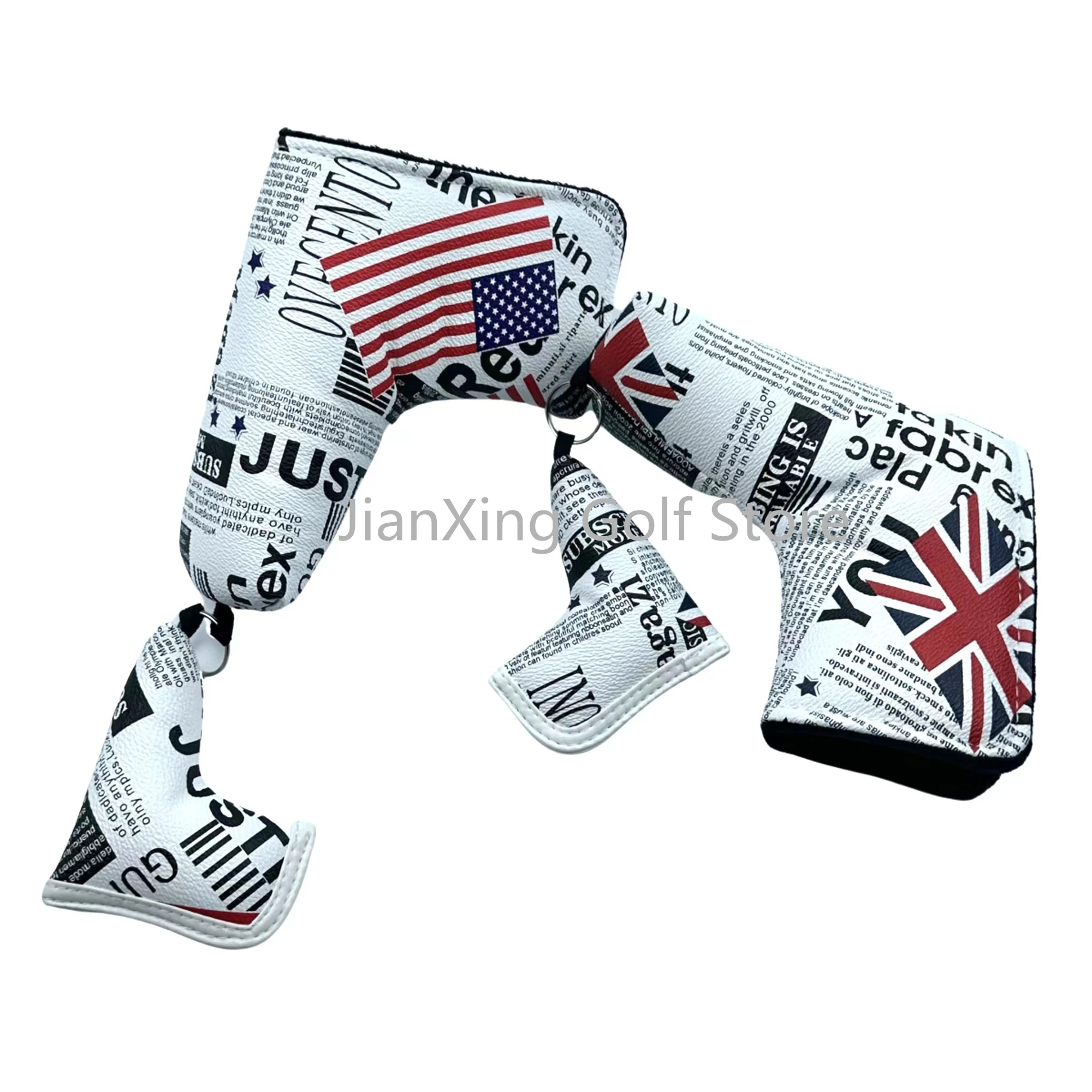 

Golf Putter Cover PU Leather National flag Pattern Golf Club Cover Blade Putter Cover Protector with Magnet Closure