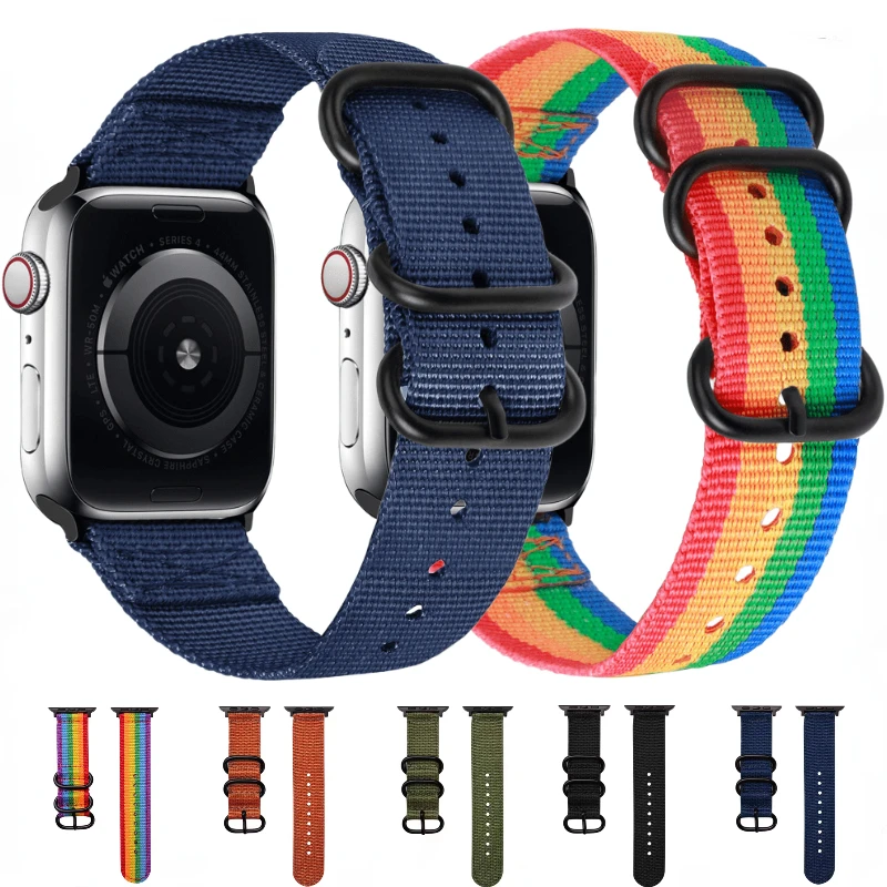 

Холщовый нейлоновый ремешок для Apple watch Ultra 49 мм 8 7 45 мм 41 мм, ремешок для смарт-часов, аксессуары для iwatch 6 5 4 3 2 SE 44 мм 42 мм 40 мм