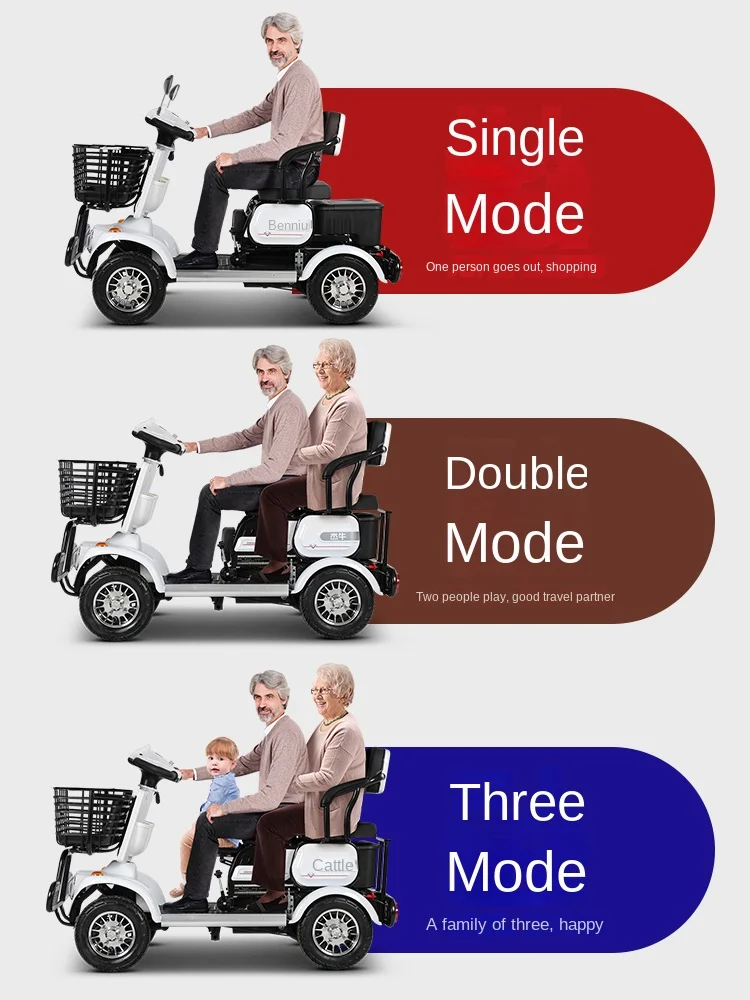 ZL Elderly Scooter Four-Wheel Electric Vehicle Small Elderly Household Power Battery Car low speed lithium battery mobility scooter four wheel folding electric scooter seat elderly scooter recreational vehicle