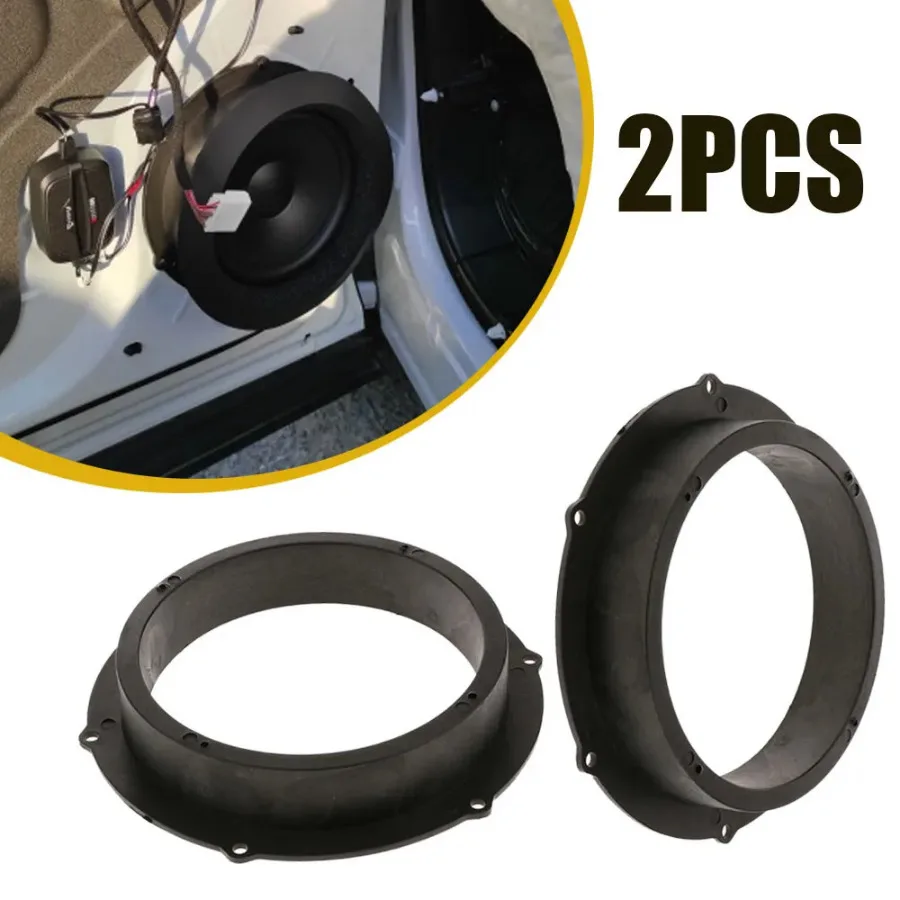 2pcsCarAutoSpeakerMountingSpacerAdaptorRingsBlack65inchCar