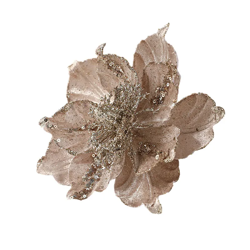 thumbnail image 1 of Nuevas flores navideñas de 22 cm, simulación de flores artificiales, adorno para árbol de Navidad, guirnaldas DIY, decoración para el hogar, boda, fiesta de año nuevo, 1 of 5