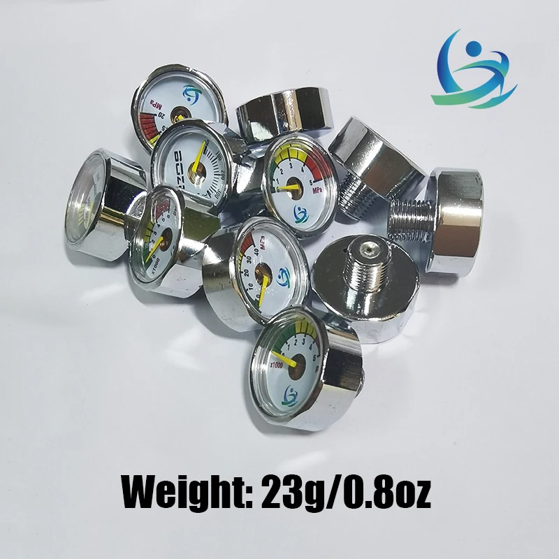 Manometer Mini Micro 25mm/1inch Gage Pressure Gauge Compressed Air Hand Pump Diving HPA Regulator M8*1 M10*1 1/8NPT 1/8BSPP hand pump valve regulator