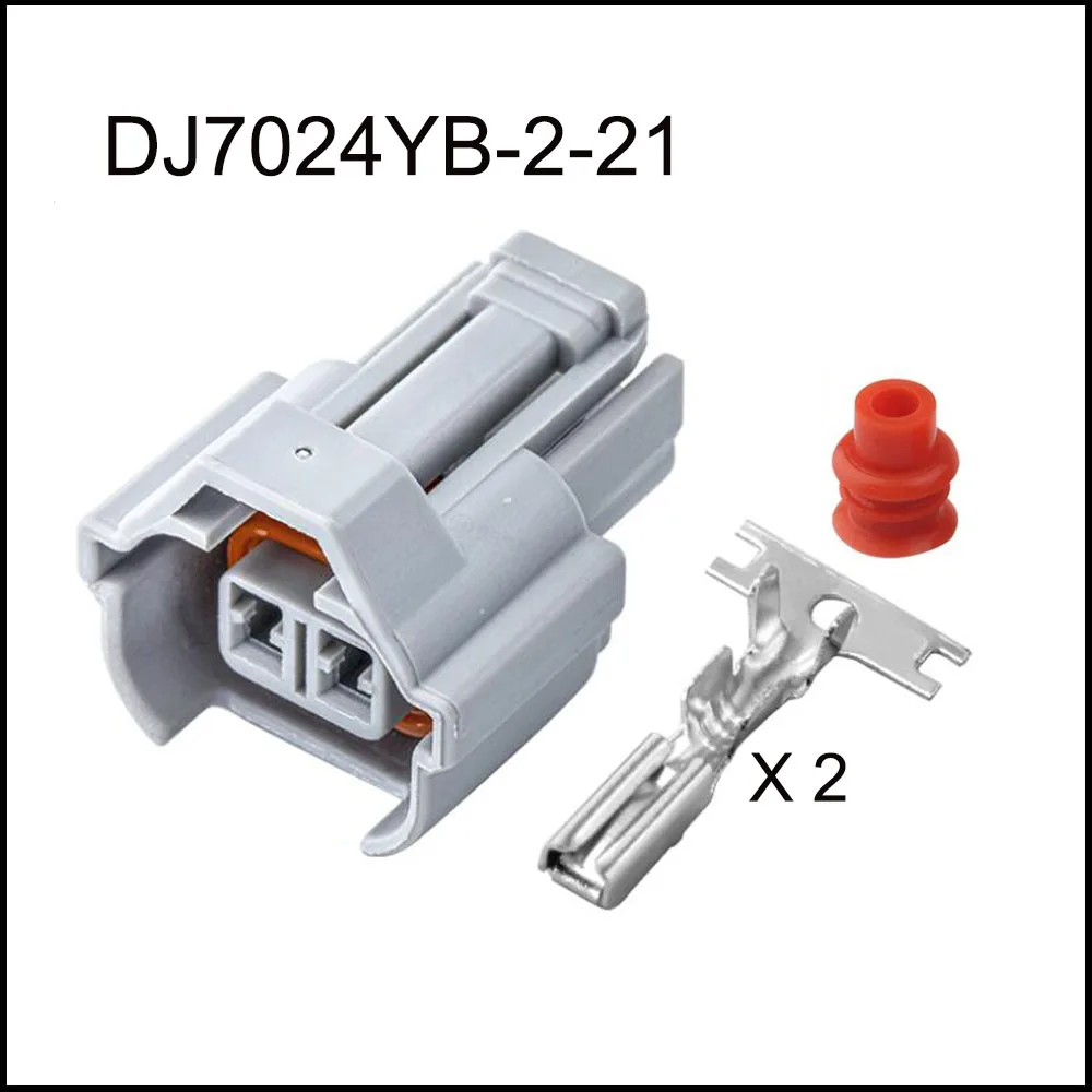 

100SET DJ7024YB-2-21 auto Waterproof cable connector 2 pin automotive Plug famale male socket Includes terminal seal