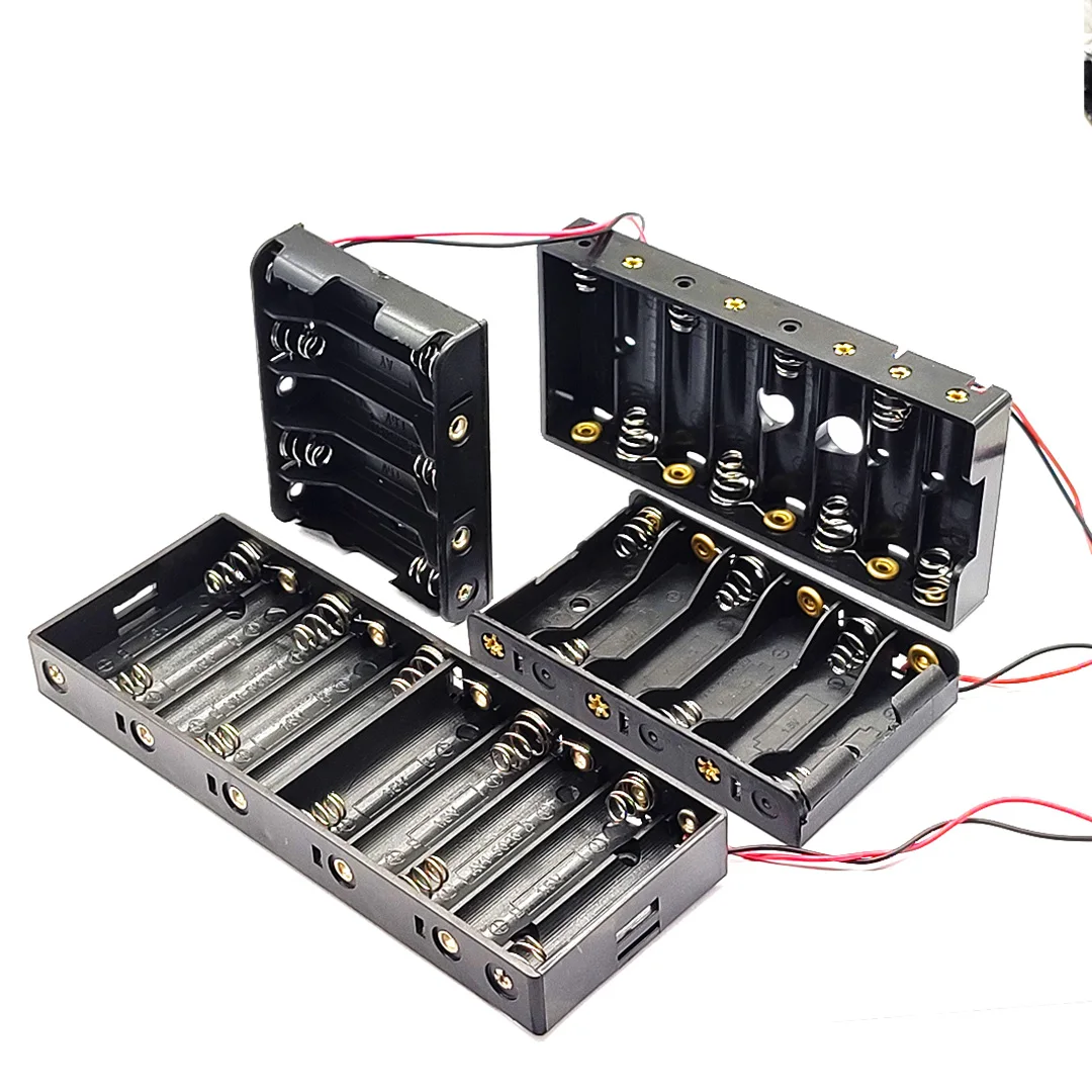 AA Battery Holder AA Battery Storage Case Box Case With Cable 5/6/8/10 Slot DIY Battery Storage Box Battery Case Battery Holder Battery Box