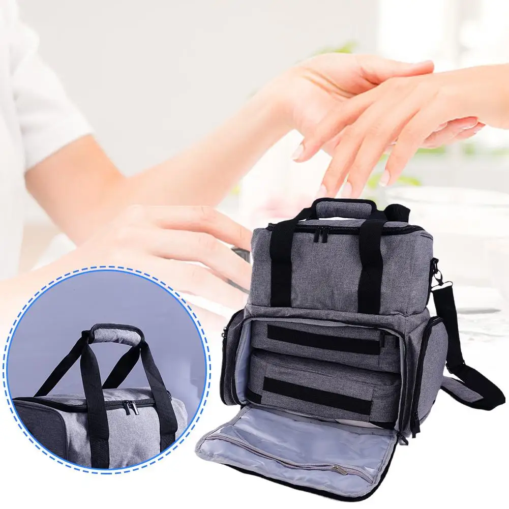 

Essential Oil Case 60 Bottles Nail Polish Storage Bag Portable Cosmetic Large Handbag Organizer Double Layer Design