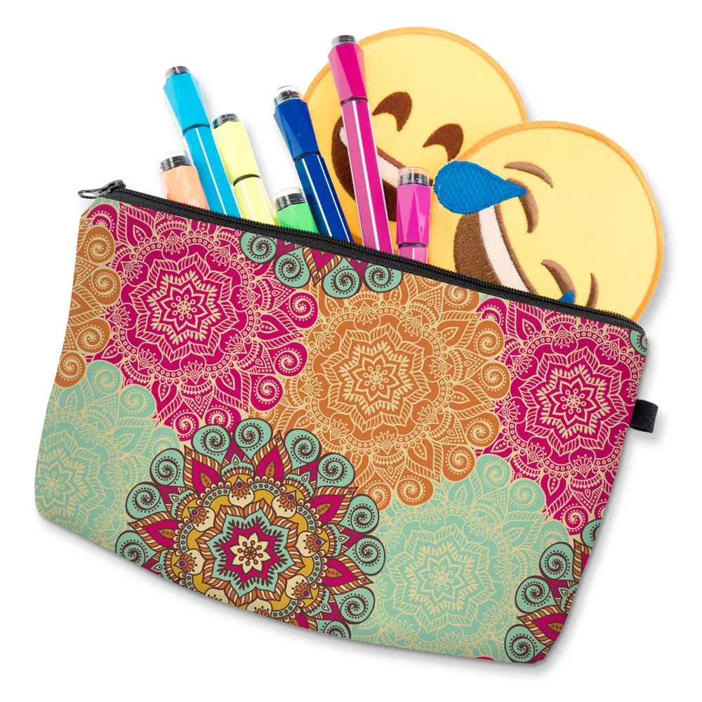 Deanfun Colorful Mandala Flower Pretty Cosmetic Bag 3D Printed Waterproof Makeup Bag For Women  with mandora 5