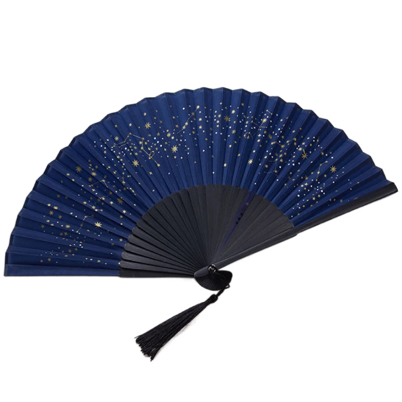 

Exquisite Starry Sky Fan Chinese Classical Lady Dance Fans 21cm Portable Party Wedding Decoration Bamboo Starry Sky Ventilateur