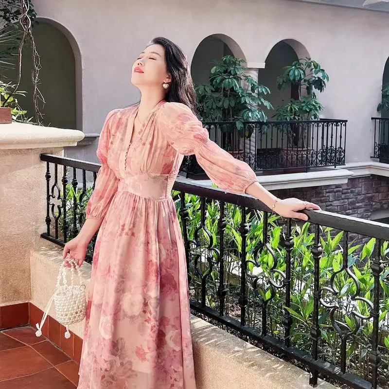 حجم كبير حجم كبير المرأة ربيع 2024 لطيف نمط الفرنس...