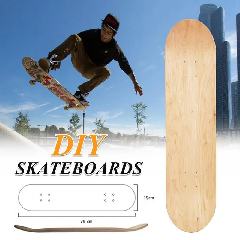 

8-Layer Maple Blank Double Concave 79x19cm Skateboards Natural Deck Skateboards Deck Wood Maple 8 Inch Double Rocker Skate Board