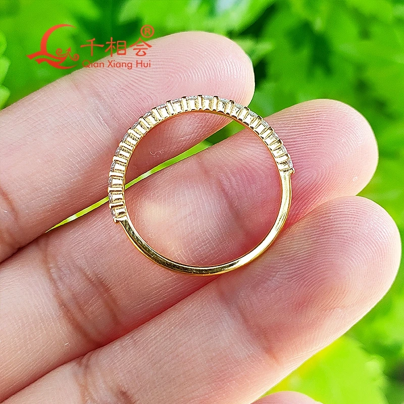 S925 silver 1/2  Eternity  Ring D Color 1.7mm Round D vvs white moissanite  Ring Bands for Women Engagement Wedding Party