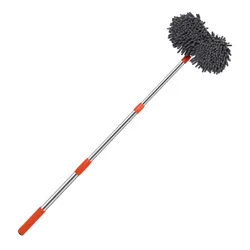 Telescopic Car Wash Foam Mop with Dual Brush Head (1Set Mop)