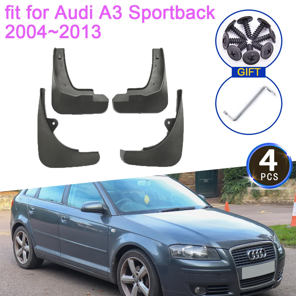 

For Audi A3 Sportback 2004 2005 2006 2007 2008 2009 2010 2012 2013 Hatch Mud Flaps Mudguards Splash Guards Fender Accessories 8P